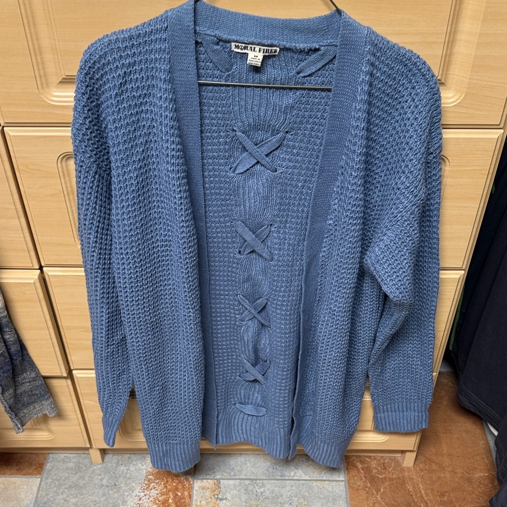 Moral Fiber Blue Sweater Cardigan